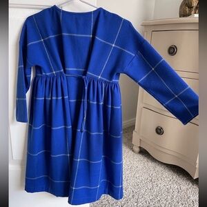 Il Gufo Cobalt Blue Windowpane Dress